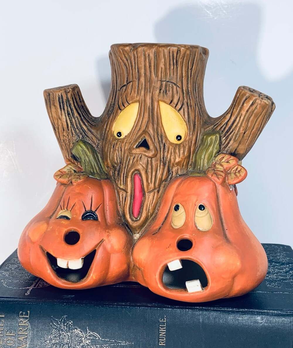 Halloween Jack O’Lantern Spooky Tree ceramic decor
